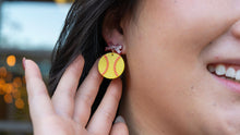 Load image into Gallery viewer, Bow Softball Earrings