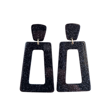 Load image into Gallery viewer, Avery Earrings - Black Glitter