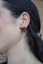 Load image into Gallery viewer, Bow Studs - Maroon