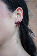 Load image into Gallery viewer, Bow Studs - Maroon