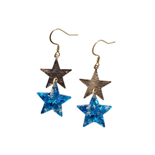 Load image into Gallery viewer, Starry Earrings - Blue Glitter