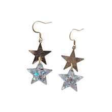 Load image into Gallery viewer, Starry Earrings - Silver Glitter