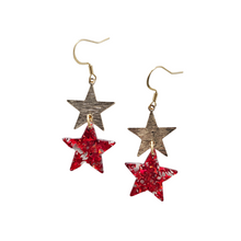 Load image into Gallery viewer, Starry Earrings - Red Glitter