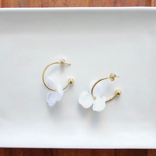 Load image into Gallery viewer, Magnolia Hoops - White