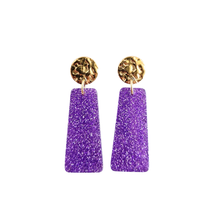 Load image into Gallery viewer, Mia Mini Earrings - Purple Glitter
