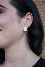 Load image into Gallery viewer, Mini Ghost Studs - White Shimmer