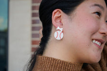 Load image into Gallery viewer, Bow Baseball Earrings