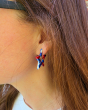 Load image into Gallery viewer, Mini Star Hoops - Red, White & Blue