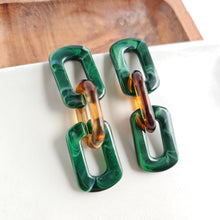 Load image into Gallery viewer, Tabitha Earrings - Forest Green & Amber