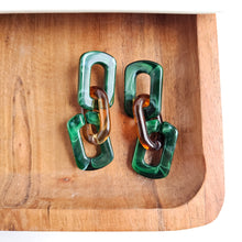Load image into Gallery viewer, Tabitha Earrings - Forest Green & Amber