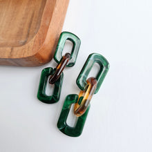 Load image into Gallery viewer, Tabitha Earrings - Forest Green & Amber