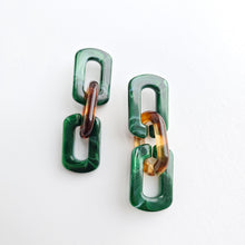 Load image into Gallery viewer, Tabitha Earrings - Forest Green & Amber