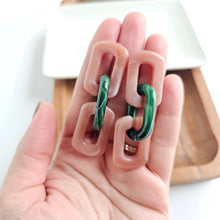Load image into Gallery viewer, Tabitha Earrings - Vintage Rose & Forest Green