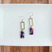 Load image into Gallery viewer, Raya Earrings - Golden Navy Maroon
