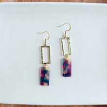 Load image into Gallery viewer, Raya Earrings - Golden Navy Maroon