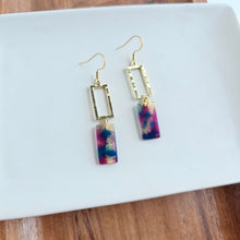 Load image into Gallery viewer, Raya Earrings - Golden Navy Maroon