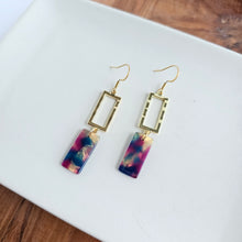 Load image into Gallery viewer, Raya Earrings - Golden Navy Maroon
