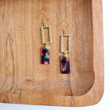 Load image into Gallery viewer, Raya Earrings - Golden Navy Maroon
