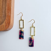 Load image into Gallery viewer, Raya Earrings - Golden Navy Maroon