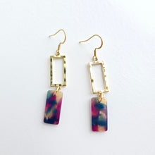 Load image into Gallery viewer, Raya Earrings - Golden Navy Maroon
