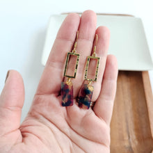 Load image into Gallery viewer, Raya Earrings - Golden Navy Maroon