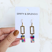 Load image into Gallery viewer, Raya Earrings - Golden Navy Maroon
