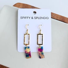Load image into Gallery viewer, Raya Earrings - Golden Navy Maroon