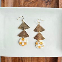 Load image into Gallery viewer, Anya Earrings - Golden Checker