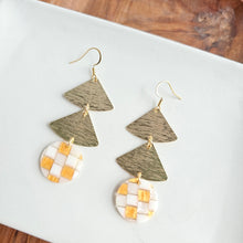 Load image into Gallery viewer, Anya Earrings - Golden Checker
