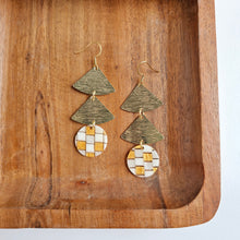 Load image into Gallery viewer, Anya Earrings - Golden Checker