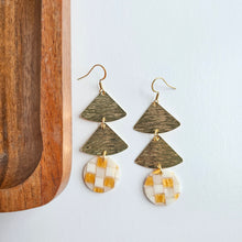 Load image into Gallery viewer, Anya Earrings - Golden Checker