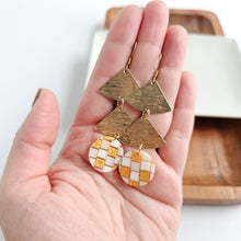 Load image into Gallery viewer, Anya Earrings - Golden Checker