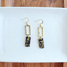 Load image into Gallery viewer, Raya Earrings - Black Gold Flake