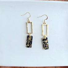 Load image into Gallery viewer, Raya Earrings - Black Gold Flake