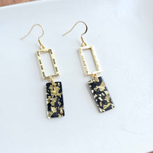 Load image into Gallery viewer, Raya Earrings - Black Gold Flake