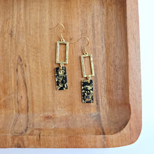Load image into Gallery viewer, Raya Earrings - Black Gold Flake