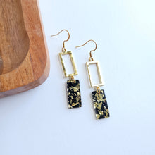 Load image into Gallery viewer, Raya Earrings - Black Gold Flake