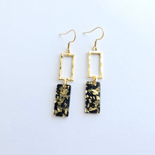Load image into Gallery viewer, Raya Earrings - Black Gold Flake