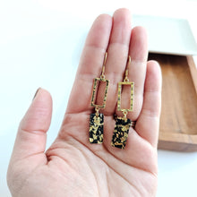 Load image into Gallery viewer, Raya Earrings - Black Gold Flake