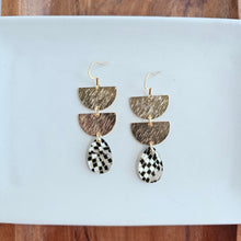 Load image into Gallery viewer, Aria Earrings - Black Shimmer Checker