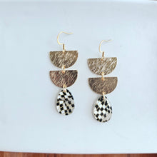Load image into Gallery viewer, Aria Earrings - Black Shimmer Checker