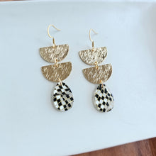 Load image into Gallery viewer, Aria Earrings - Black Shimmer Checker