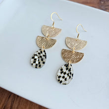 Load image into Gallery viewer, Aria Earrings - Black Shimmer Checker