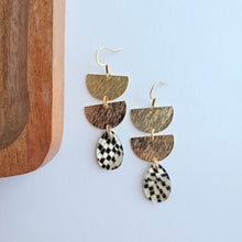 Load image into Gallery viewer, Aria Earrings - Black Shimmer Checker