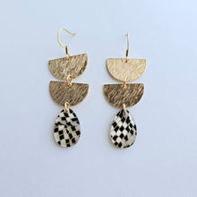 Load image into Gallery viewer, Aria Earrings - Black Shimmer Checker