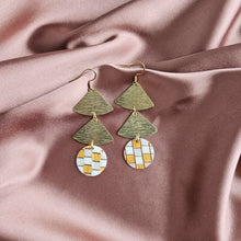 Load image into Gallery viewer, Anya Earrings - Golden Checker