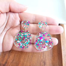 Load image into Gallery viewer, Penelope Earrings - Blue Violet Confetti
