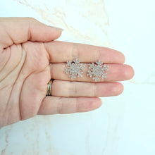 Load image into Gallery viewer, Snowflake Studs - Silver Glitter