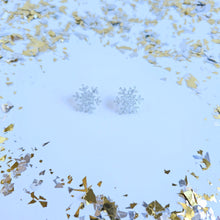 Load image into Gallery viewer, Snowflake Studs - Silver Glitter