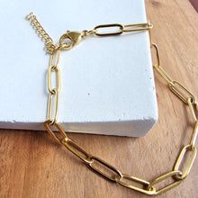 Load image into Gallery viewer, Luxe Gold Paper Clip Bracelet
